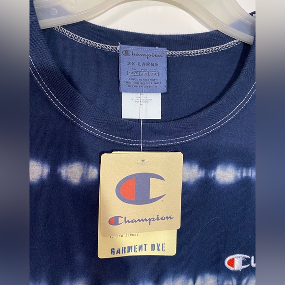 Champion LIFE Streak Dye Heritage Tee Oxford Grey Navy Men's 2XL - Picture 2 of 10